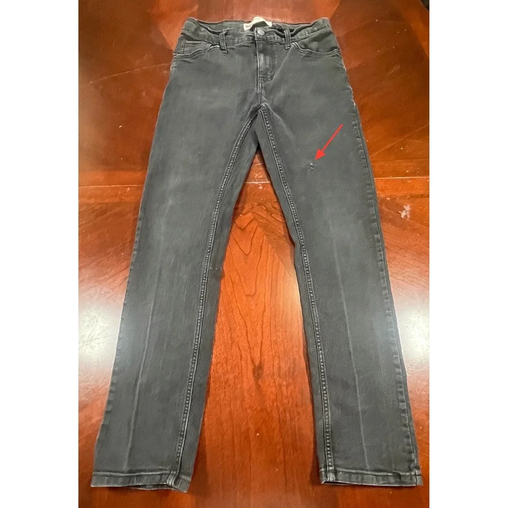 Levi's 511 Slim Jeans Kids Size 18 Tag 29x31 Meas 29x28.5 Black Performance Flaw